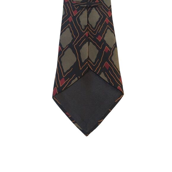 Leon Tirsch Designs Neck Tie Mens Black Green 100% Silk Made in Italy Artwear - Picture 6 of 15